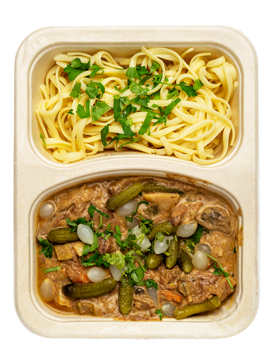 Tagliatelle beef stroganoff