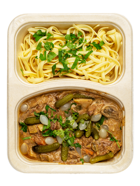 Tagliatelle beef stroganoff